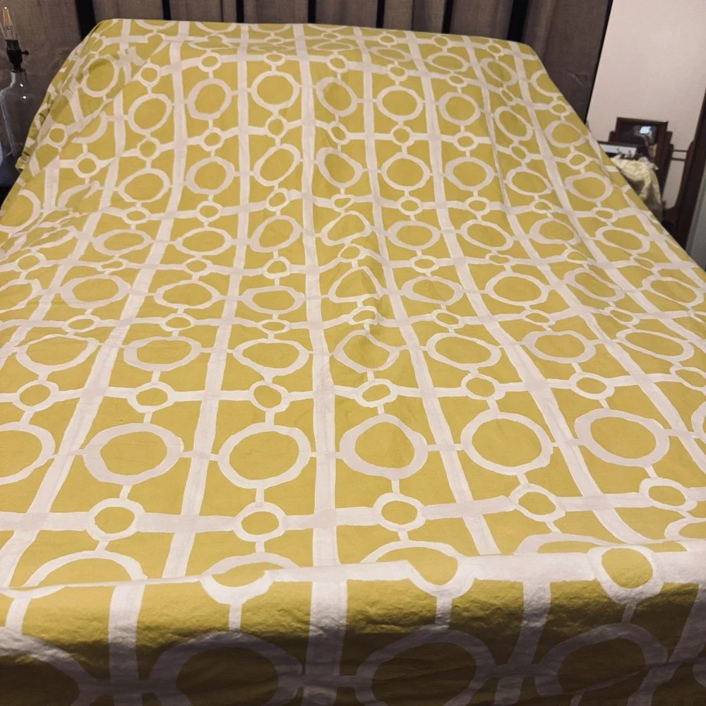 West Elm Full Queen Duvet Comforter Cover Lime Green 92x88